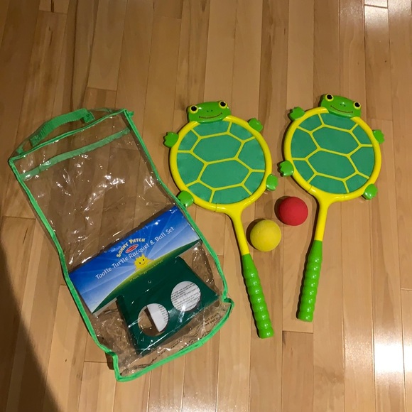 🔥4for$20🔥 Tootle Turtle Racquet & Ball Set - Melissa & Doug - Picture 1 of 16